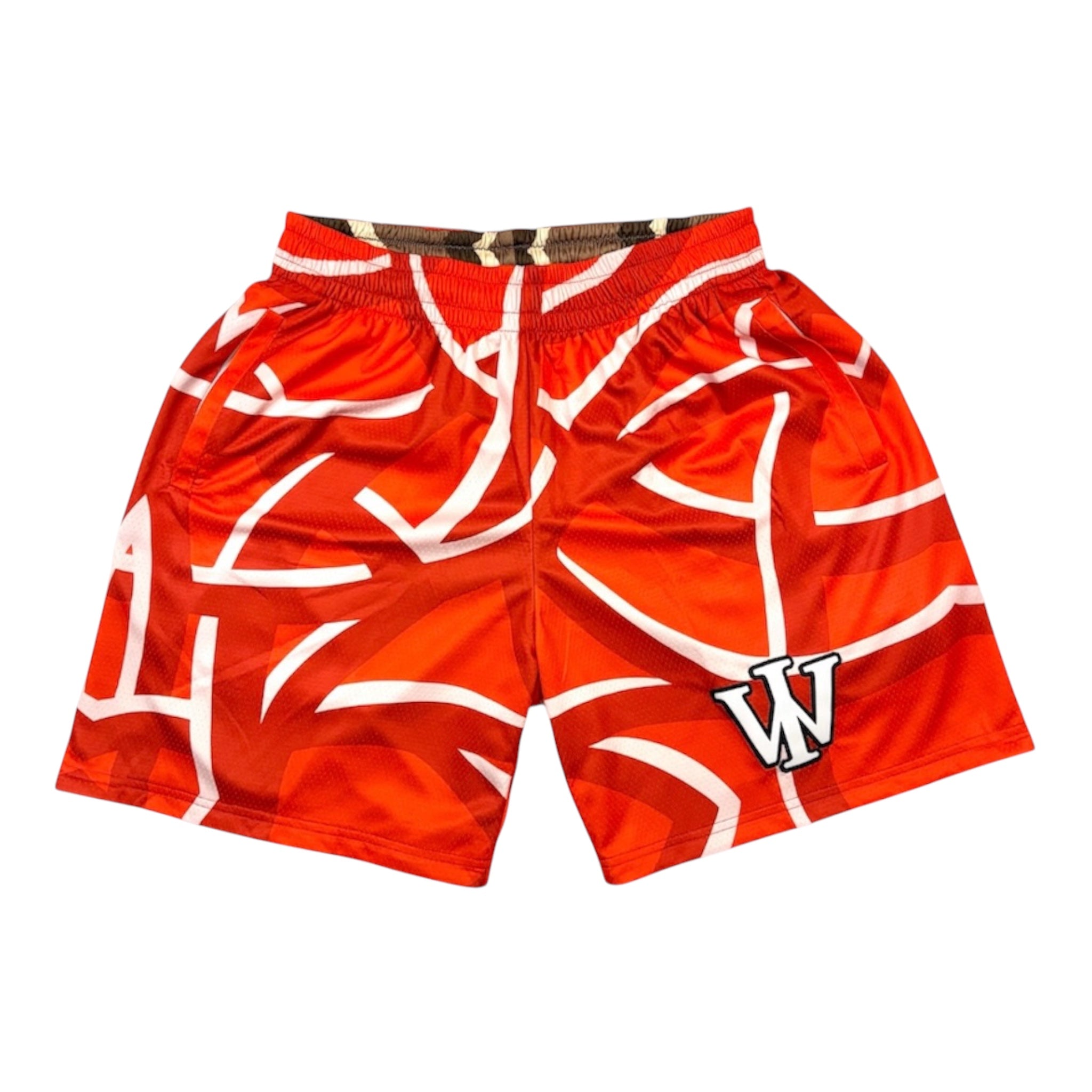 RED & MOCHA REVERSIBLE SHORTS