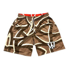 RED & MOCHA REVERSIBLE SHORTS