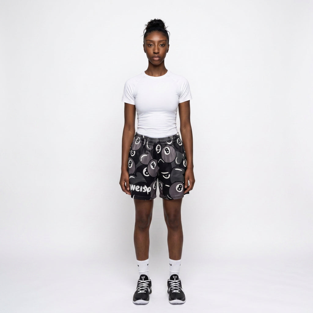 BLACK 8 BALL SHORTS