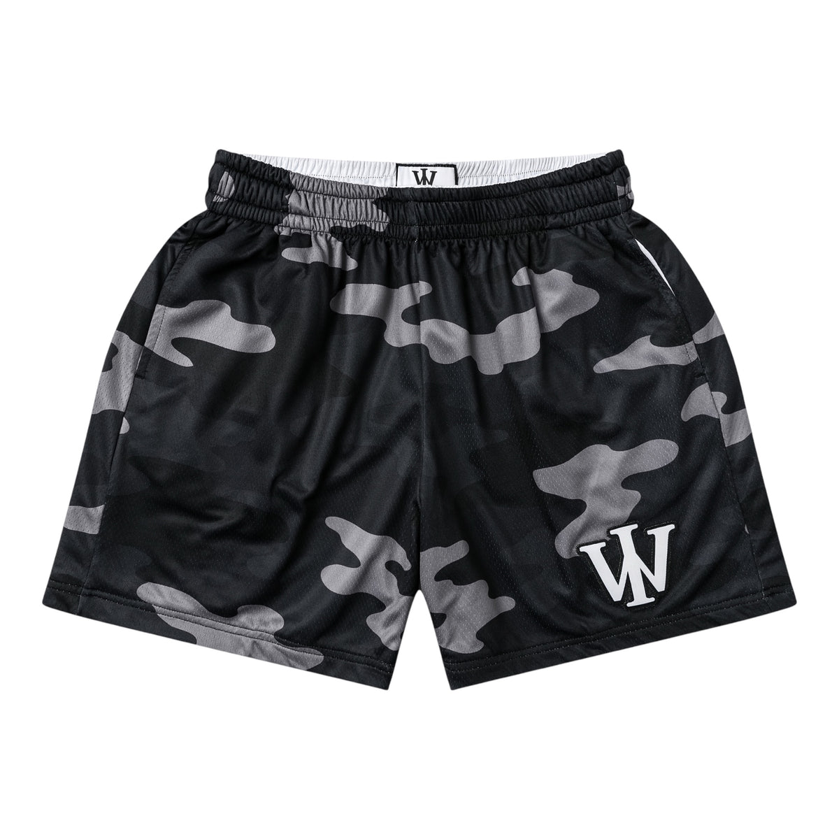 BLACK & WHITE CAMO REVERSIBLE SHORTS