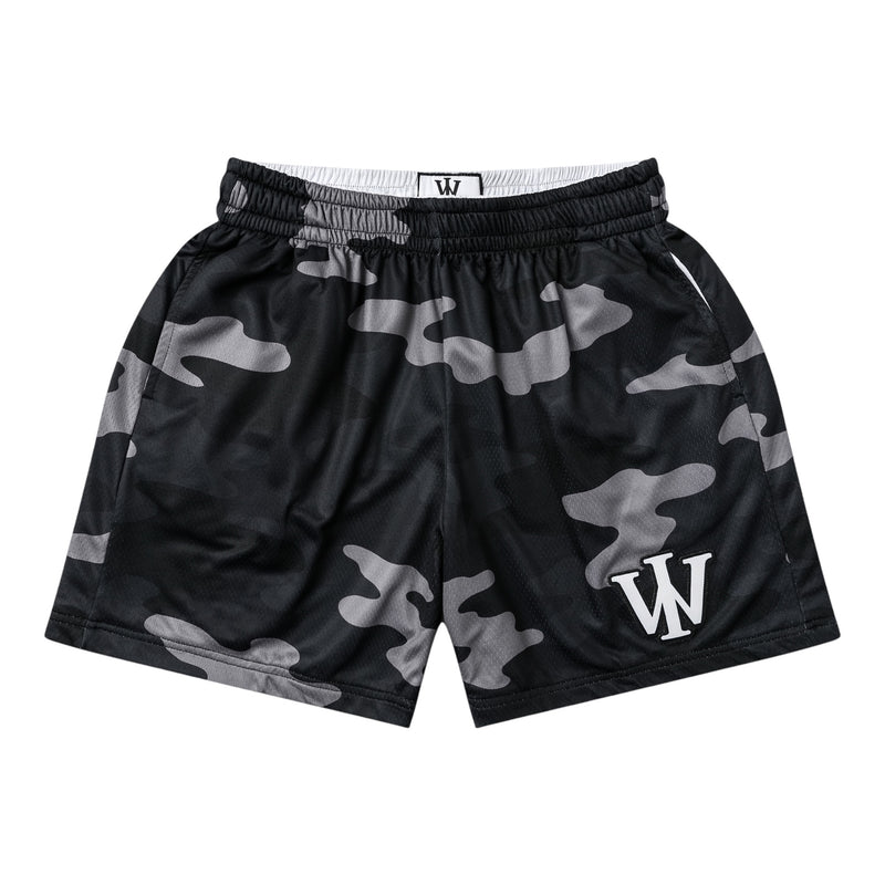 BLACK & WHITE CAMO REVERSIBLE SHORTS