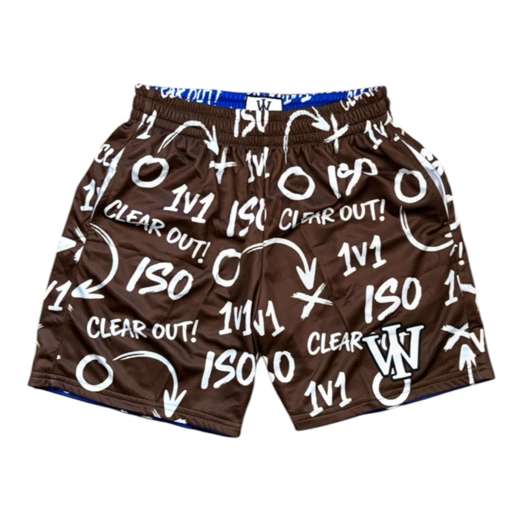 BROWN & DARK BLUE ISO REVERSIBLE SHORTS