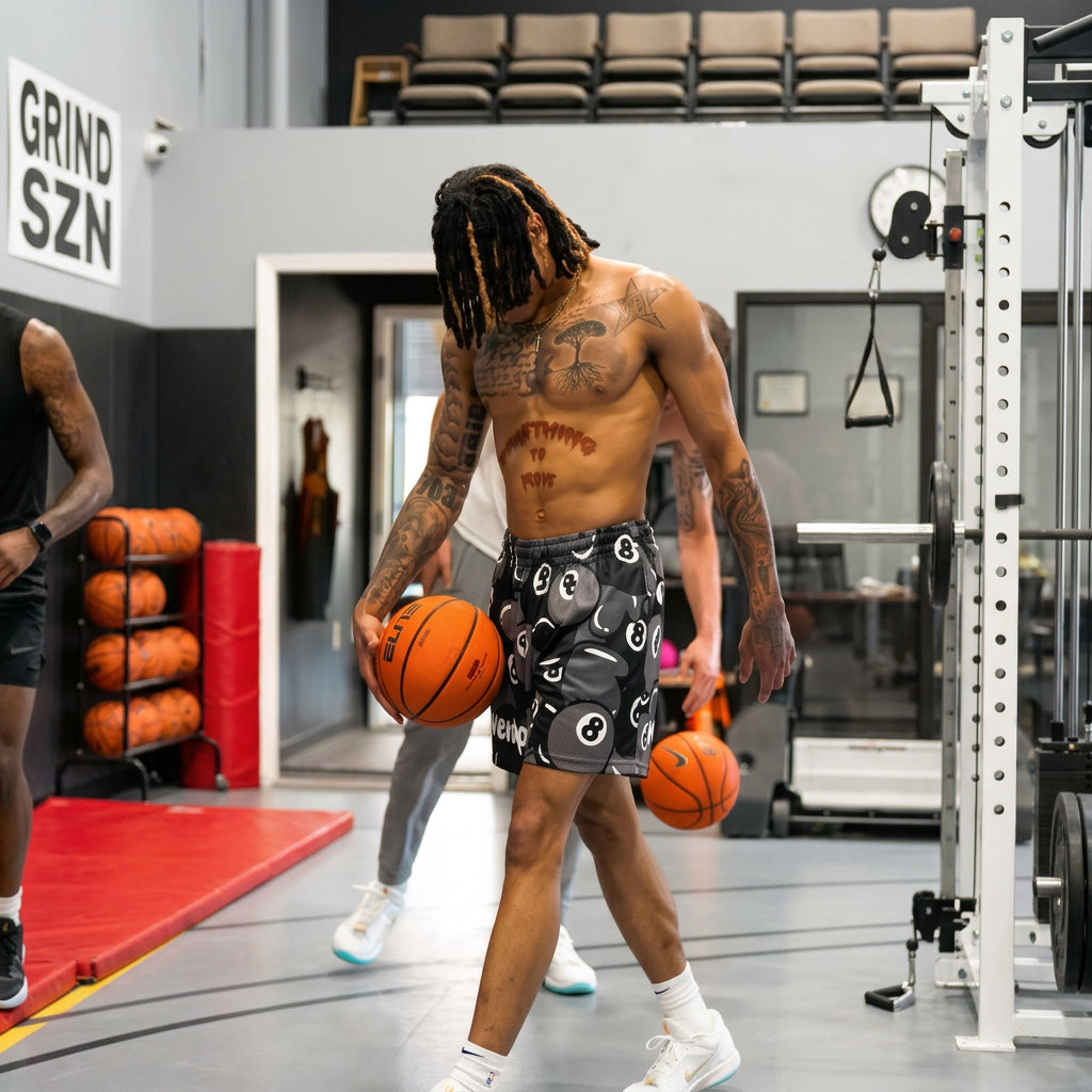BLACK 8 BALL SHORTS