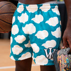 GREEN & BEIGE CLOUD REVERSIBLE SHORTS