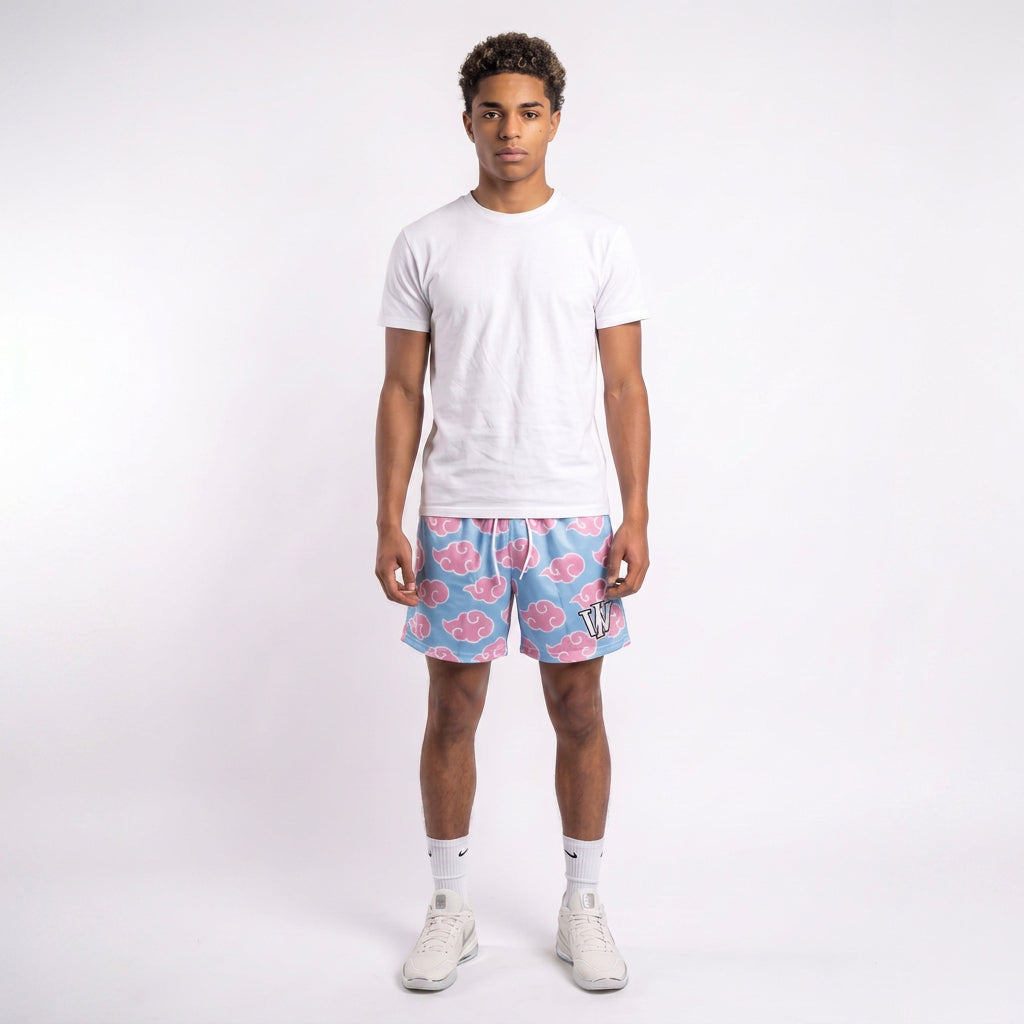 PINK & BLUE CLOUD REVERSIBLE SHORTS