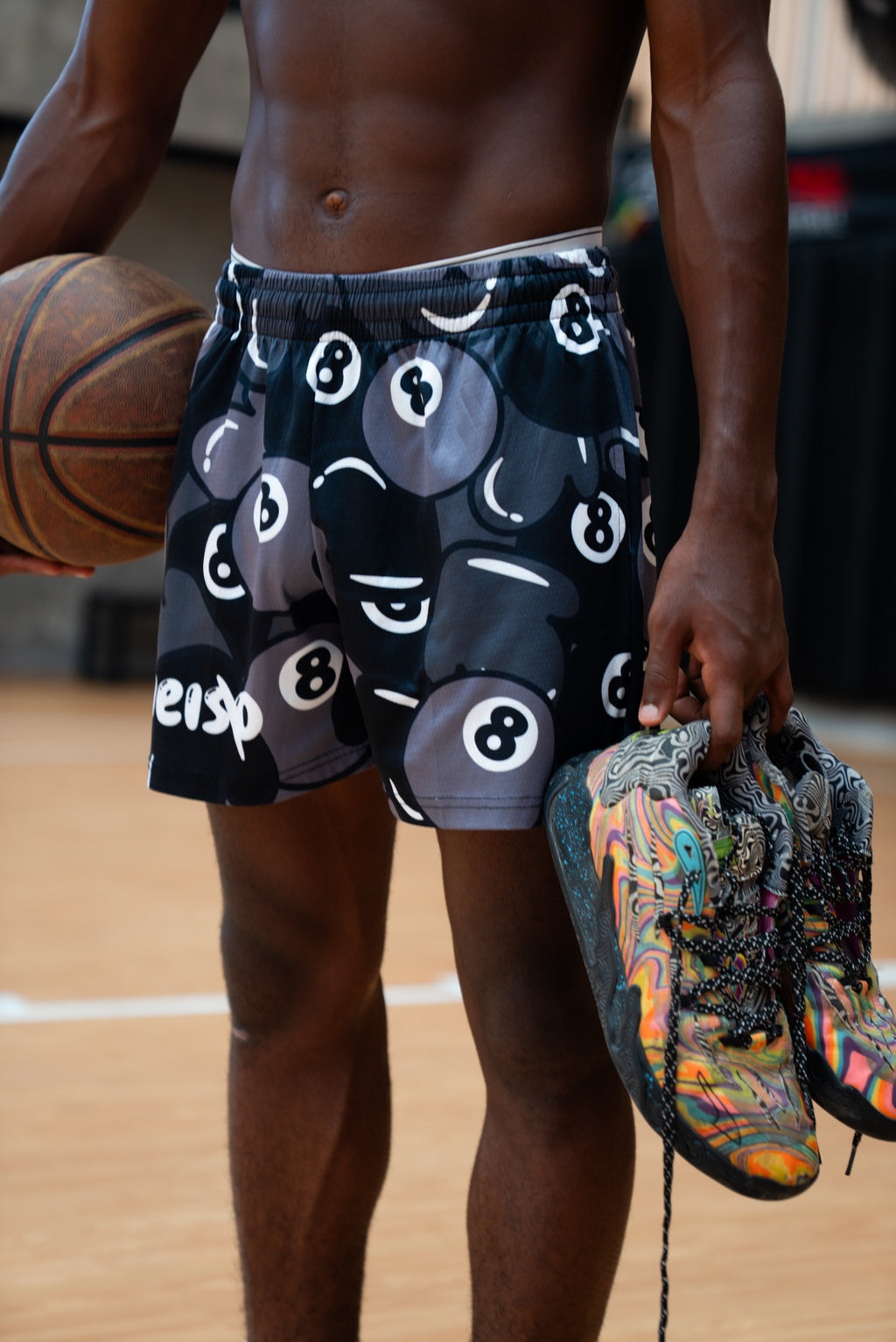 BLACK 8 BALL SHORTS