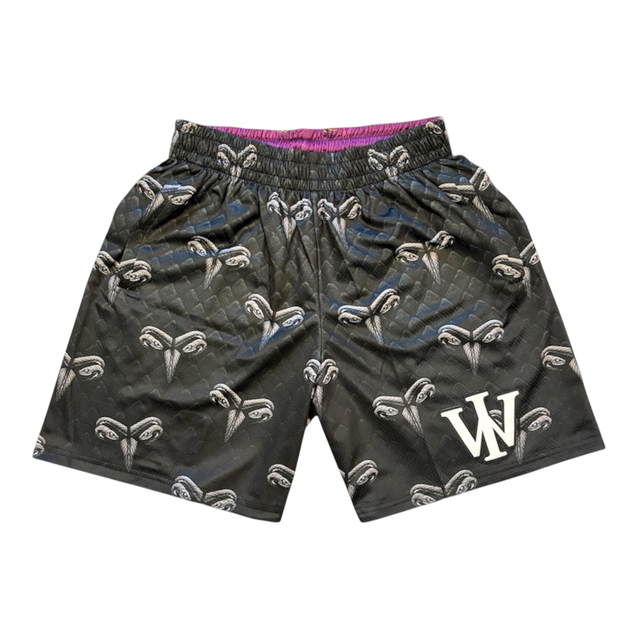 BLACK & PURPLE MAMBA REVERSIBLE SHORTS