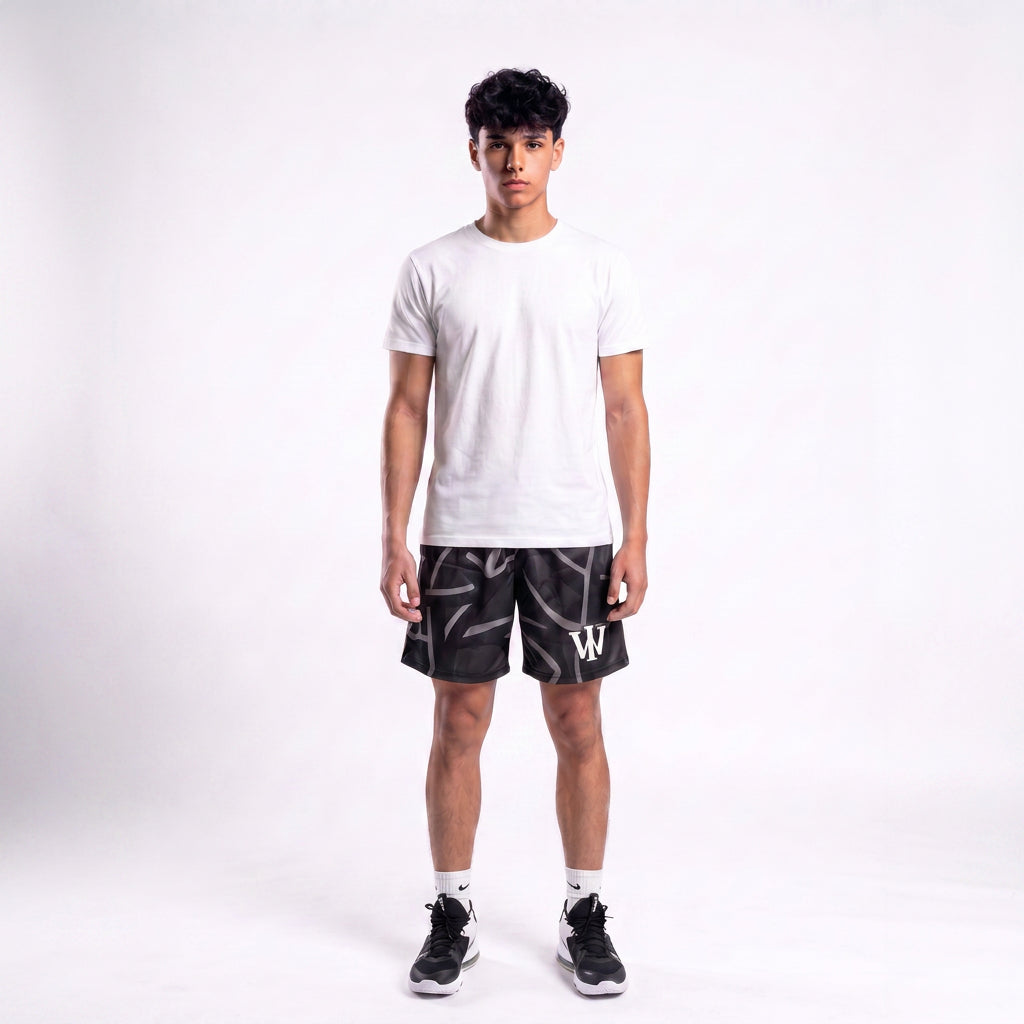 BLACK & WHITE REVERSIBLE SHORTS