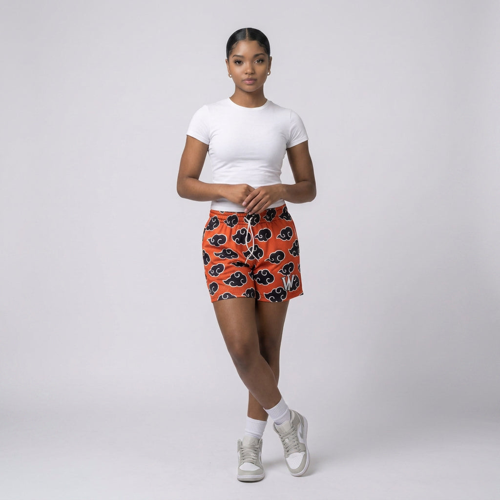 BLACK & RED CLOUD REVERSIBLE SHORTS