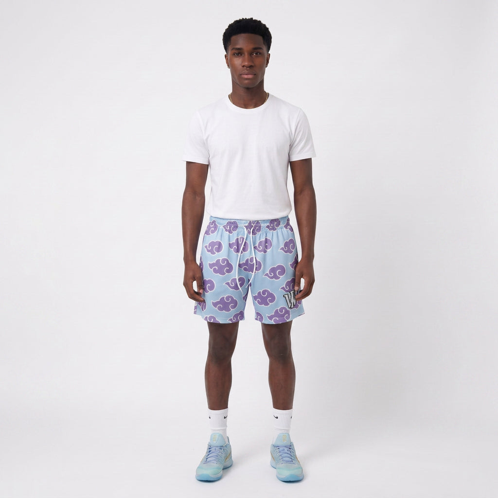 PURPLE & BLUE CLOUD REVERSIBLE SHORTS