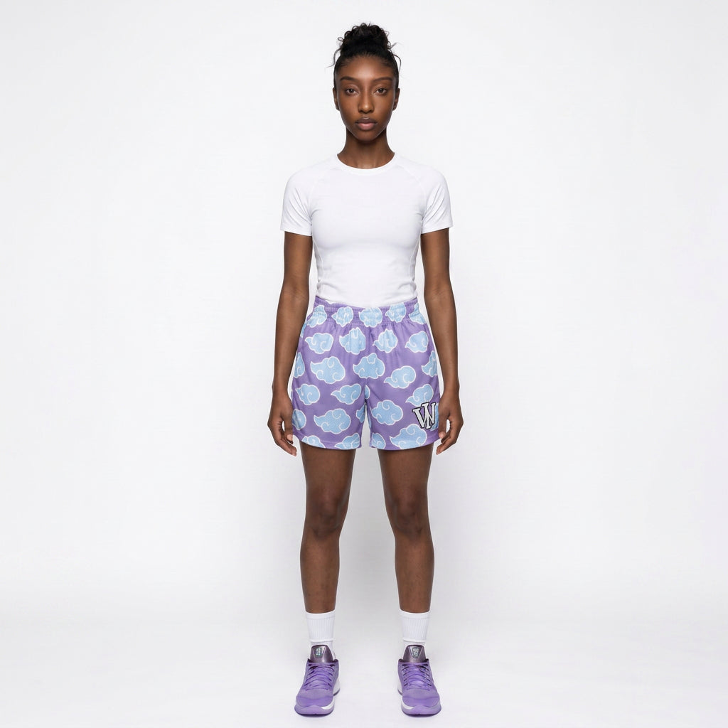 PURPLE & BLUE CLOUD REVERSIBLE SHORTS